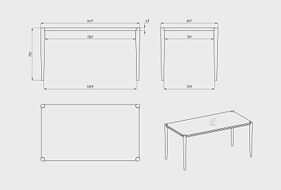 Стол обеденный "Мид"; дуб натуральный
