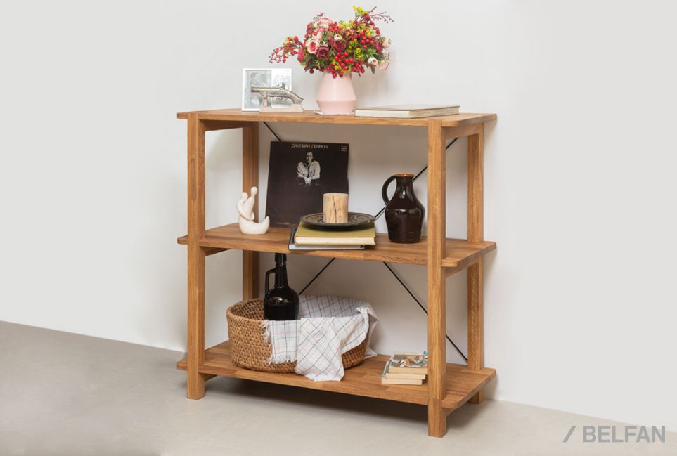 Стеллаж "Арт" 2 массив дуба 4