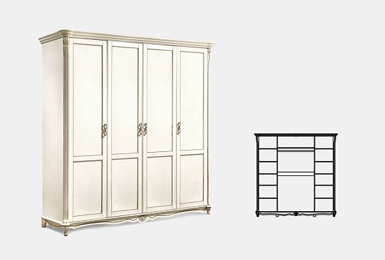 Шкаф 4-х дв. "Алези", без зеркала массив и шпон дуба 3