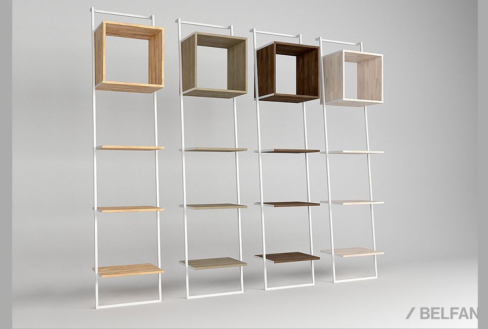 Стеллаж "Арт" 440 массив дуба, металл 5