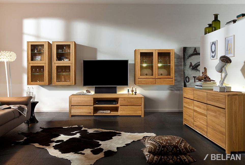 Шкаф навесной 2-х секц. "Норд" (с ящиками) массив дуба 4