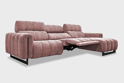 "Дженеси" диван с оттоманкой; раскл.; 1EL+10W+8R; Реклайнер; Pushe 05 (38965(0); (гр. 1/МТХ)