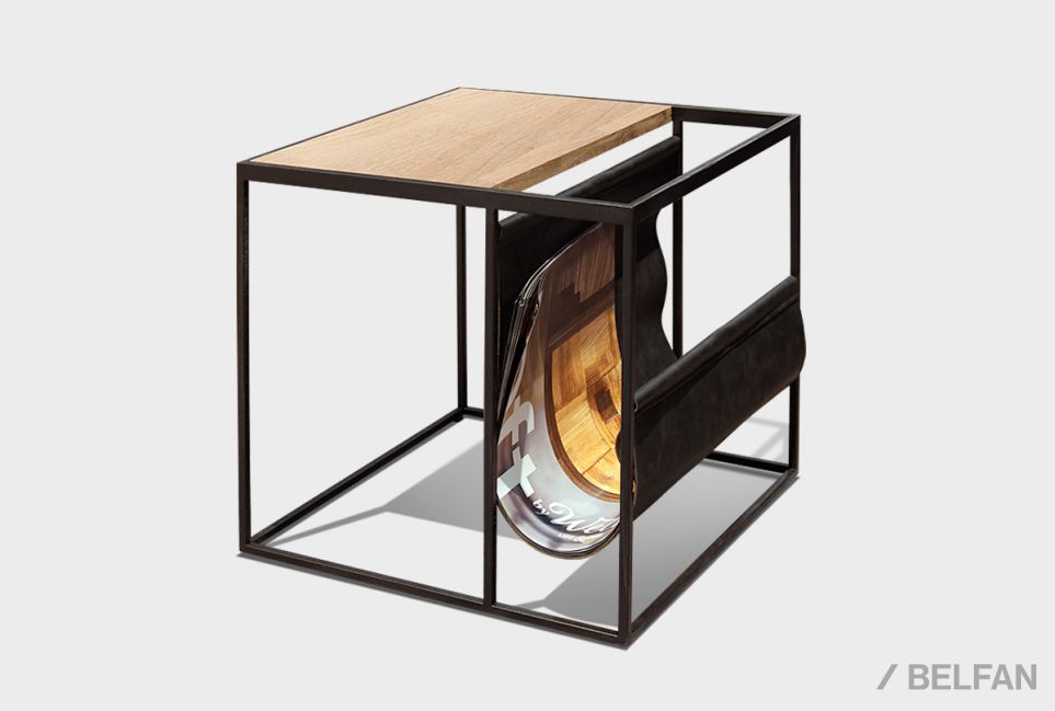 Стол журнальный "Арт" c газетницей массив дуба 1