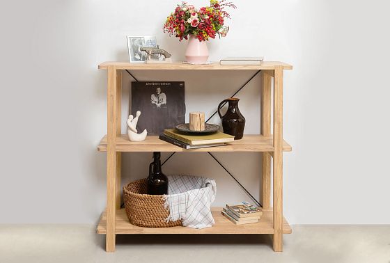 Стеллаж "Арт" 2 массив дуба 9