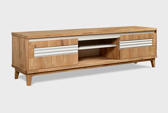 Тумба под ТВ "Уоллстрит" 170 (с нишей) массив дуба, МДФ 9