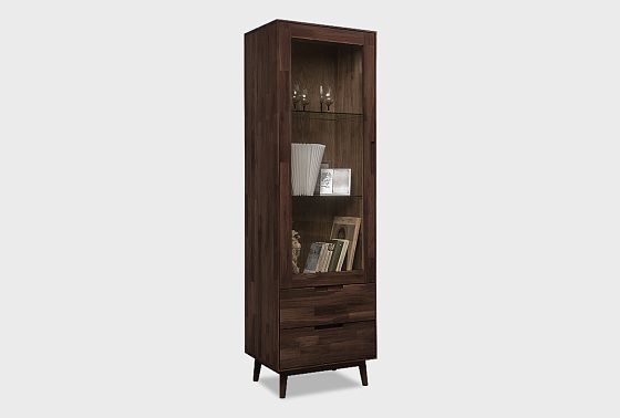 Шкаф с витриной 1-но дверный "Ирвинг" (левый) массив дуба 3