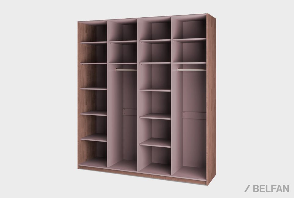 Шкаф для одежды 4-х дверный "Меридиан" (комбинированный) шпон дуба, МДФ 2