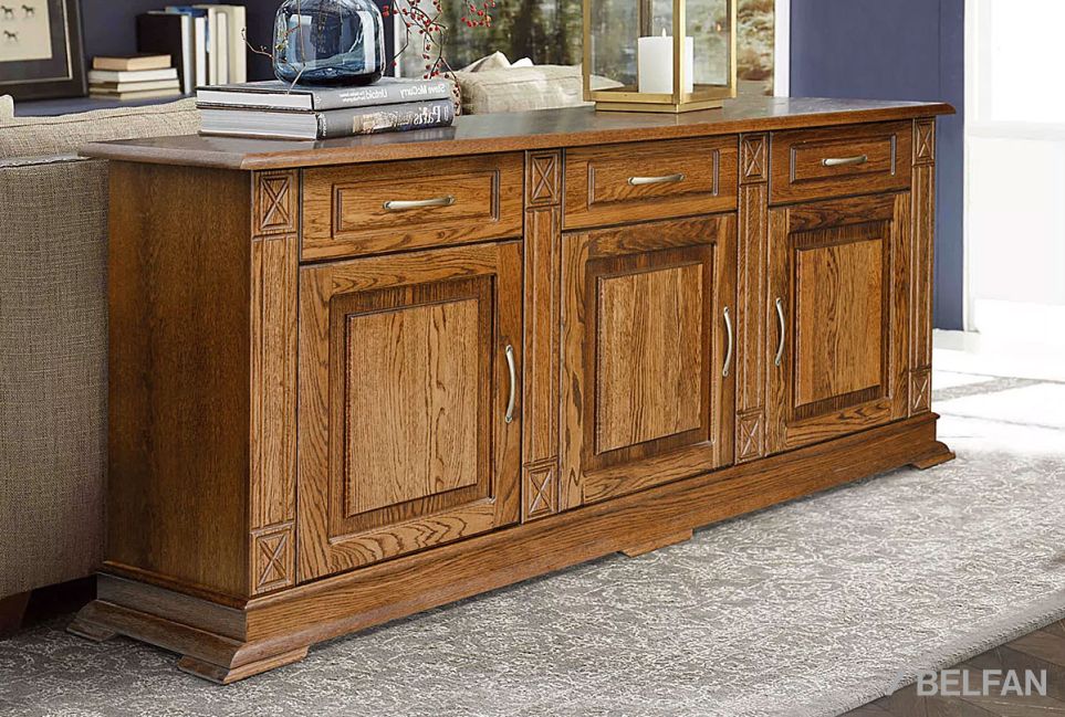 Тумба 3-х дверная "Верди Люкс 3" массив и шпон дуба 2