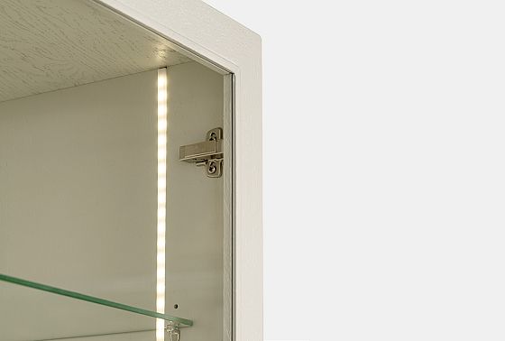 Шкаф с витриной 1-но дв. "Коста" правый (подсветка) массив и шпон дуба 5