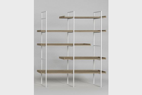 Стеллаж "Арт" 453 массив дуба, металл 10