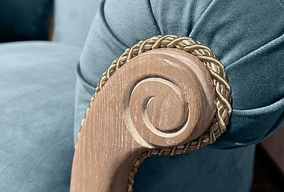 "Грация" кресло; нераскл.; *ММ-184-01; амбэр с белой патиной; Tiffany 12 (гр. 1/МТХ)