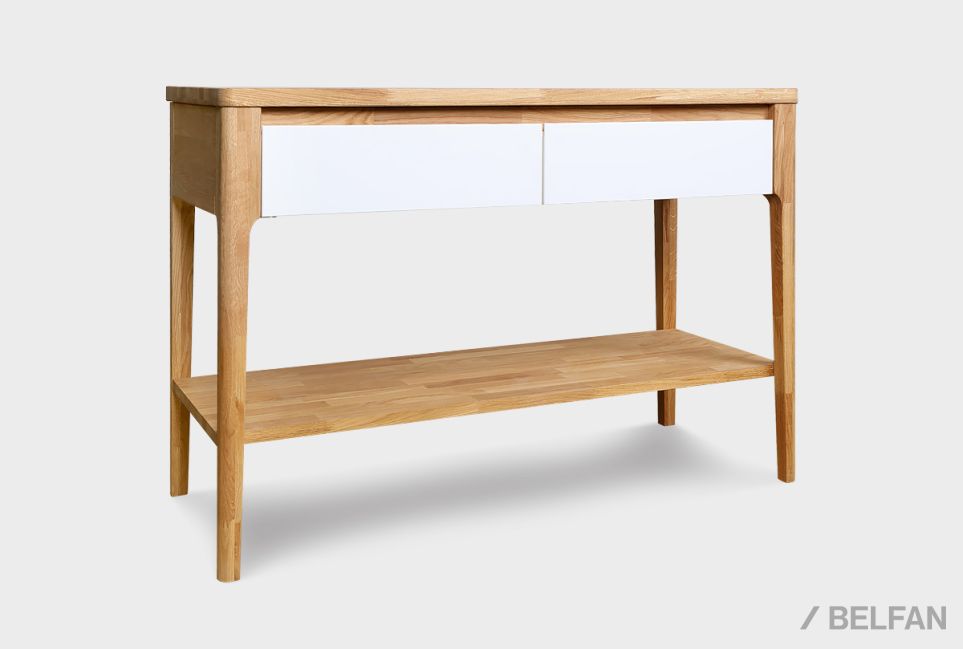 Стол-консоль "Уоллстрит" массив дуба, МДФ 2