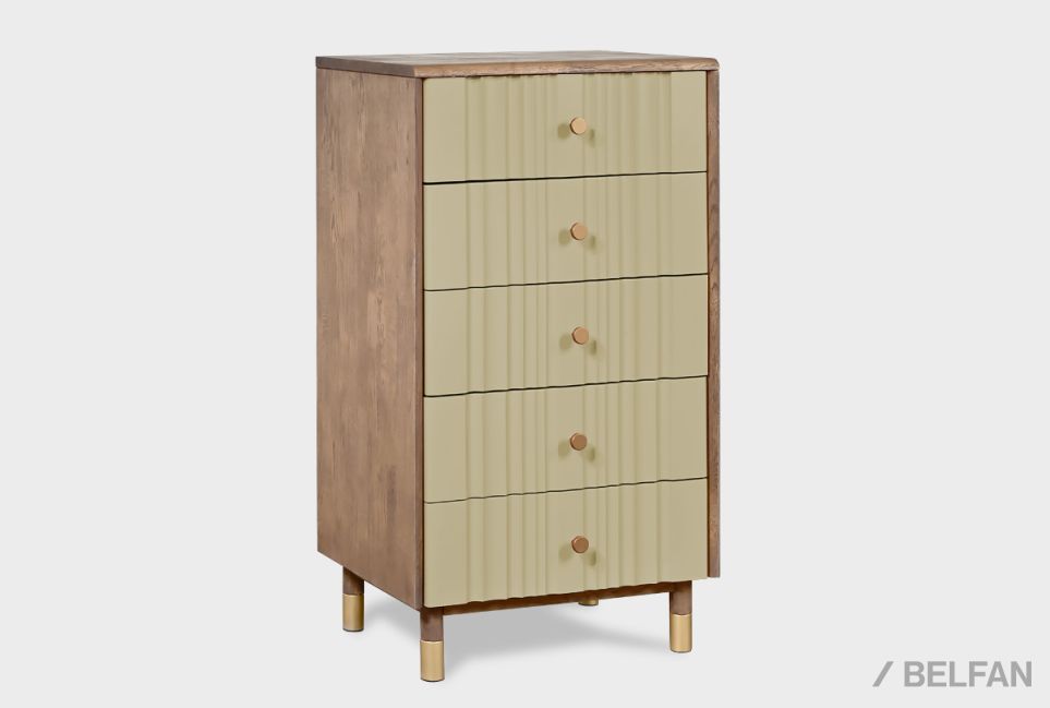 Комод "Меридиан" 5 (высокий) массив дуба, МДФ 1