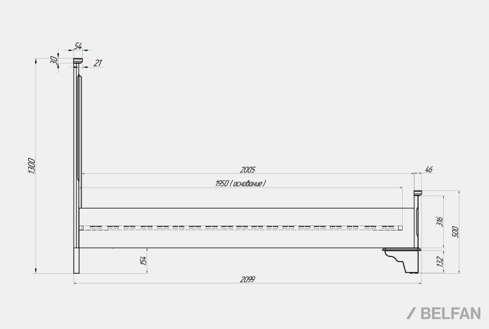 Кровать "Бриансон" массив и шпон дуба, МДФ 3
