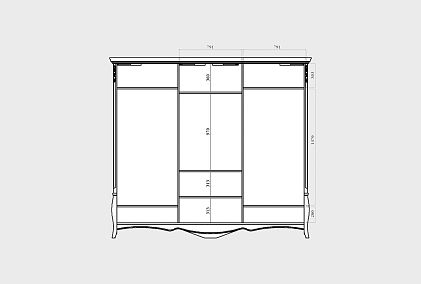 Шкаф-купе для одежды 3-х дв. "Трио" (с зеркалом)