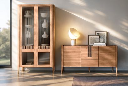 Тумба "Бергамо" 3 (с ящиками); американский орех