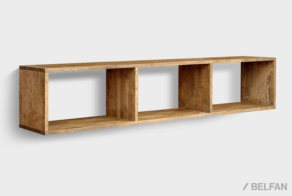 Полка настенная "Cube Design" 3 массив дуба 2