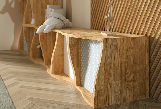 Модуль "Арт" (волна) массив дуба 3