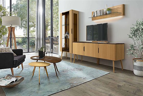 Витрина 1-но дв. "Элва" (правая) массив и шпон дуба 3