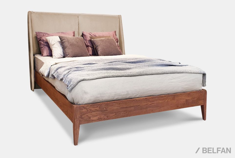 Кровать "Сакраменто" (мягкое изголовье) массив дуба 1