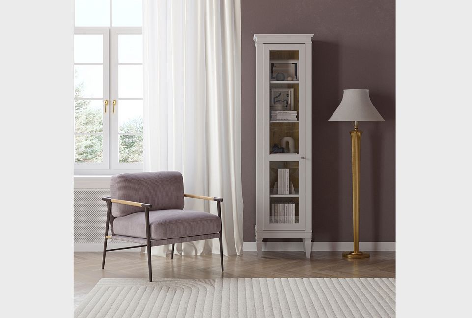 Витрина "Ольса-С" 100 (левый); серый 7042+антик 24