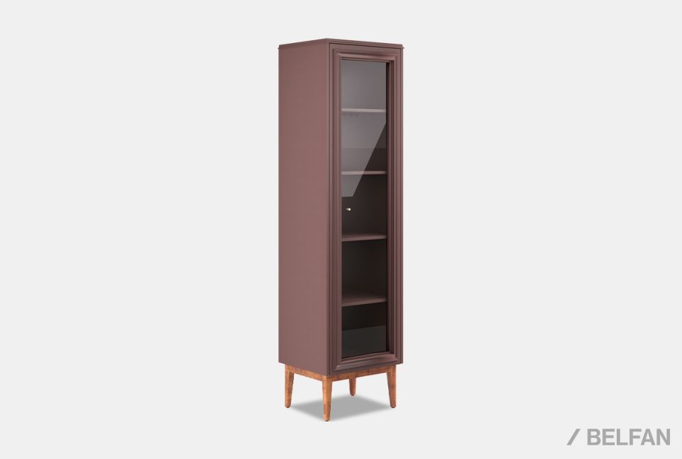 Витрина 1-но дв. "Сакраменто" (правая) массив и шпон дуба, МДФ 1