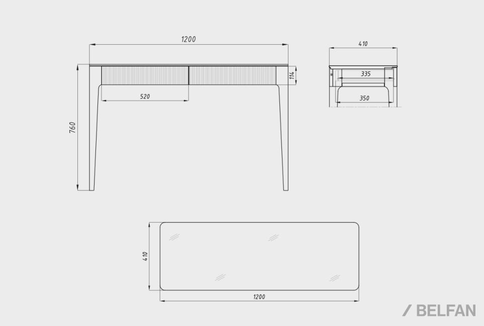 Стол туалетный "Бергамо" массив дуба 5