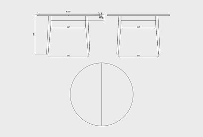 Стол обеденный "Ирвинг" 3 (раскладной); 1200x1200; дуб натуральный