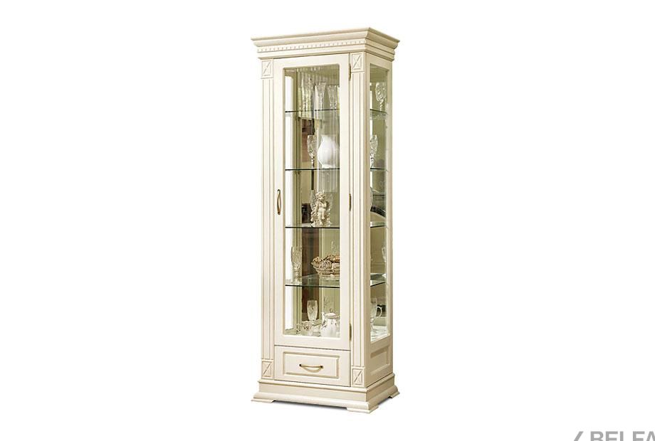 Шкаф с витриной "Верди Люкс 1з" массив и шпон дуба 1