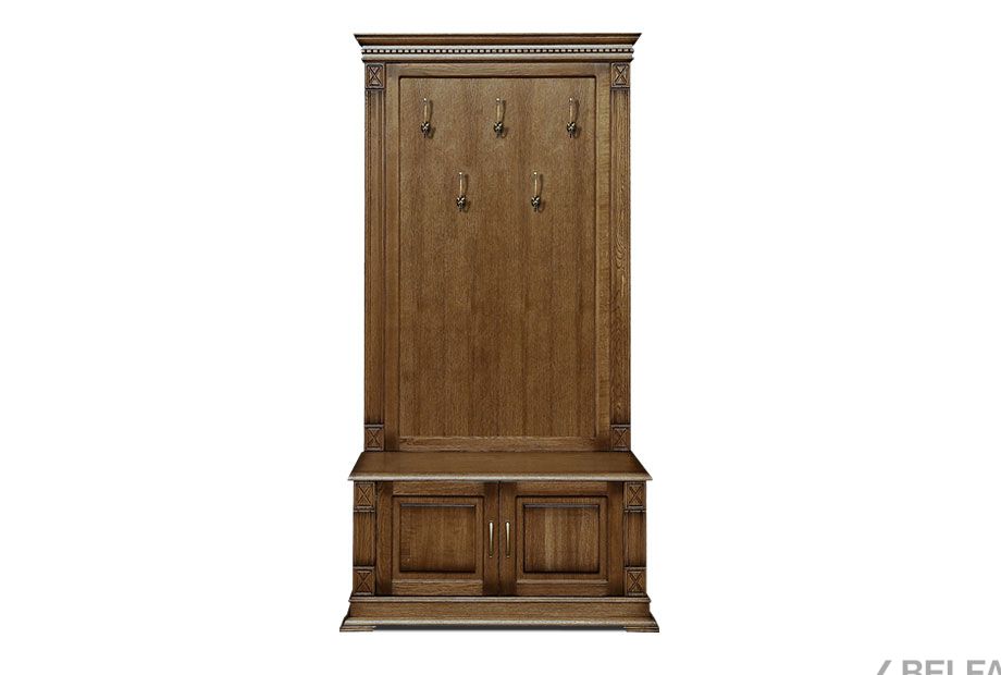 Тумба с вешалкой "Верди Люкс" 05 массив и шпон дуба 1