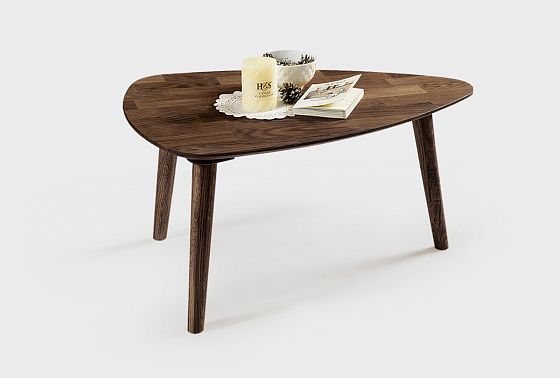 Стол журнальный "Арт" 90 (капля) массив дуба 10