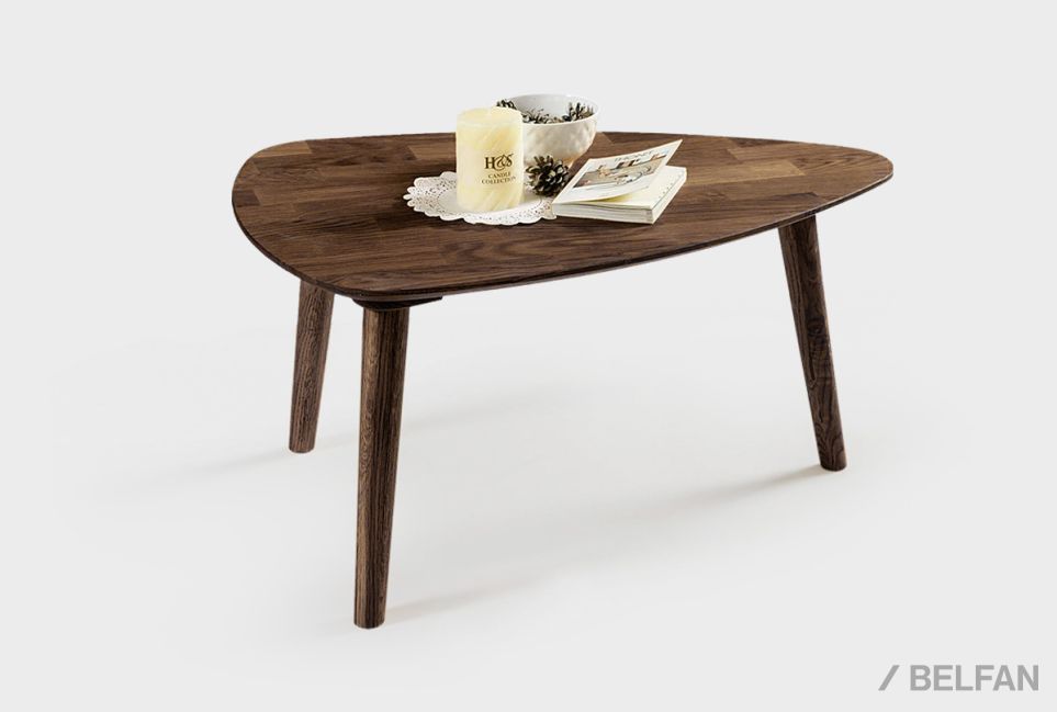 Стол журнальный "Арт" 90 (капля) массив дуба 1