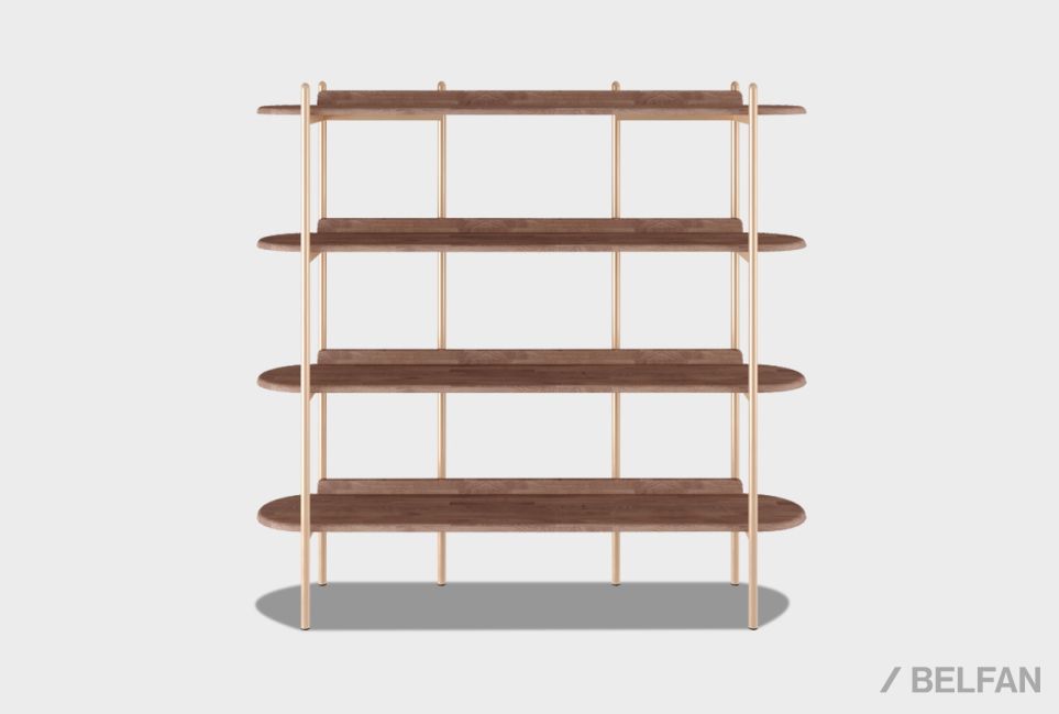 Стеллаж "Меридиан" 4 массив дуба, металл 3