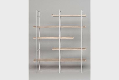 Стеллаж "Арт" 453; пристенный; *КМ-009.453; белёный дуб, белый металл