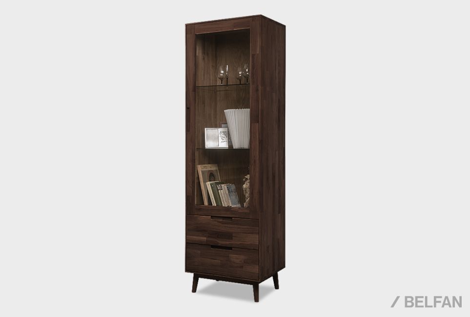 Шкаф с витриной 1-но дверный "Ирвинг" (правый) массив дуба 1