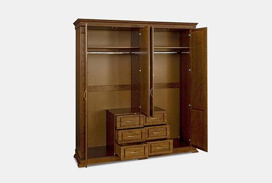 Шкаф 4-х дверный "Верди Люкс" массив и шпон дуба 4