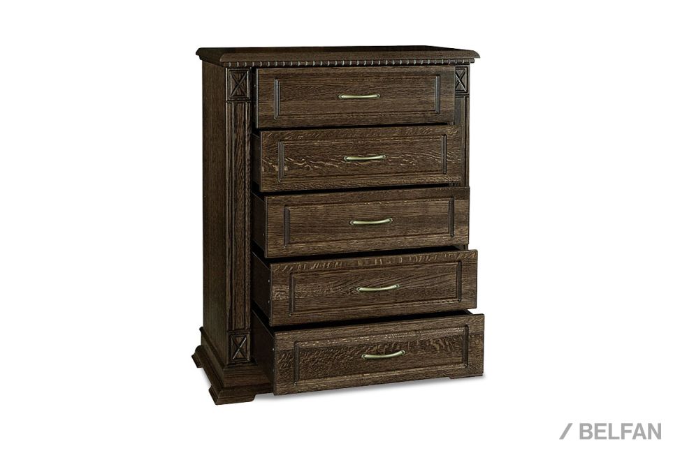 Комод высокий «Верди Люкс» массив и шпон дуба 3