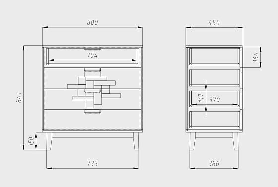 Комод "Ирвинг Дизайн" 1 массив дуба 9
