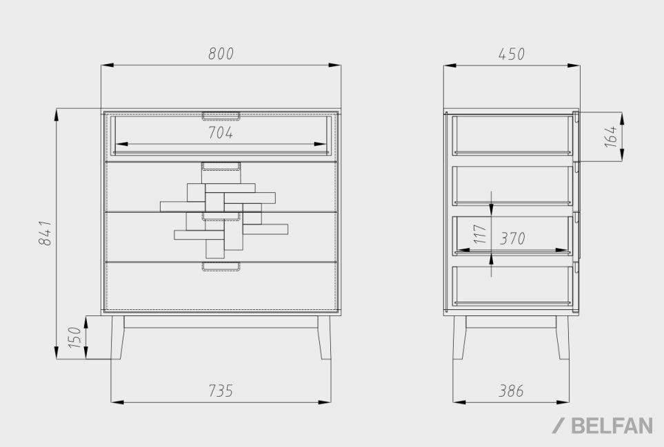 Комод "Ирвинг Дизайн" 1 массив дуба 8