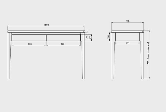 Стол туалетный "Уоллстрит" массив дуба, МДФ 6