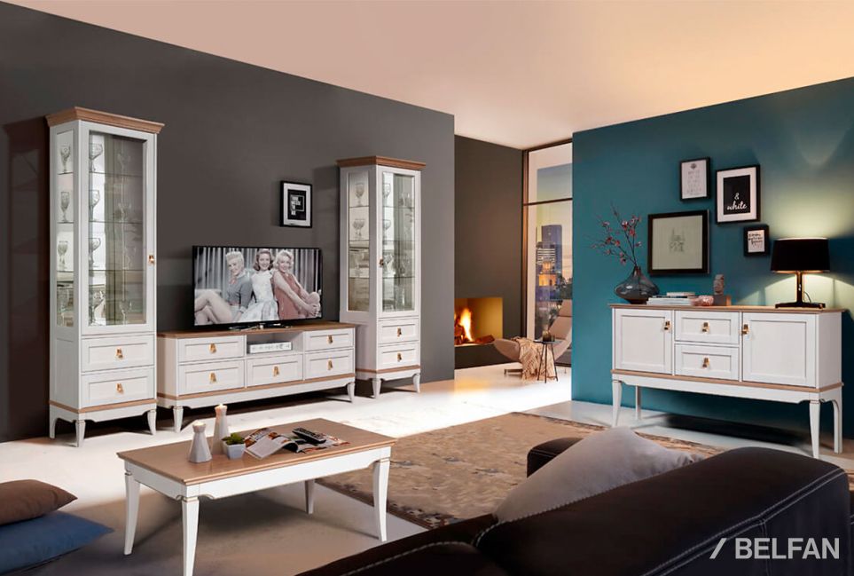 Тумба под ТВ "Стюарт" (с нишей) массив и шпон дуба 4