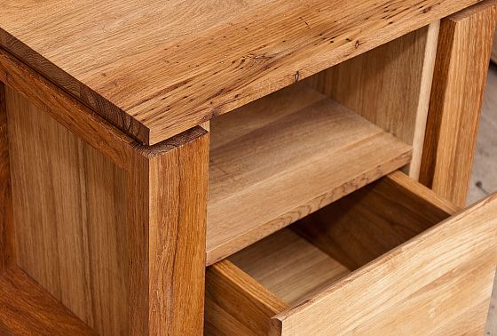 Тумба прикроватная "Берген" В массив и шпон дуба 4