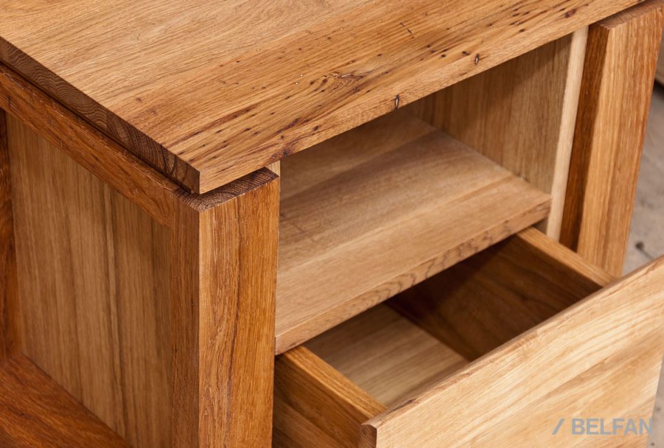 Тумба прикроватная "Берген" В массив и шпон дуба 2