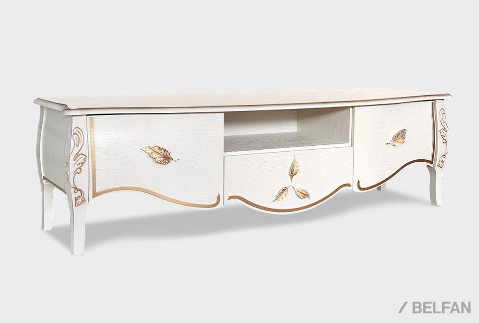 Тумба под ТВ "Трио" массив и шпон дуба 1