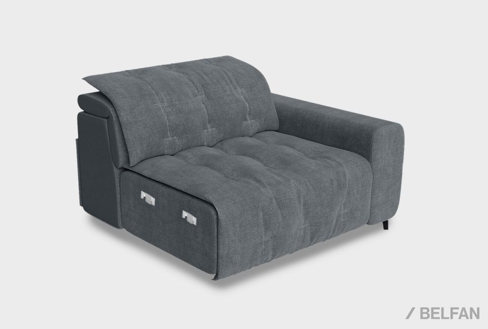 "Грей" секция одноместная с подлокотником 1
