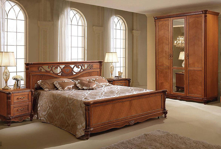 Кровать "Алези" с подьемным механизмом (высокое изножье) массив и шпон дуба 3