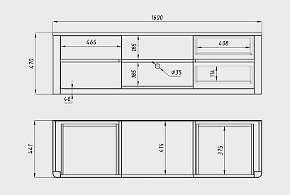 Тумба под ТВ "Норд"; бейц-масло