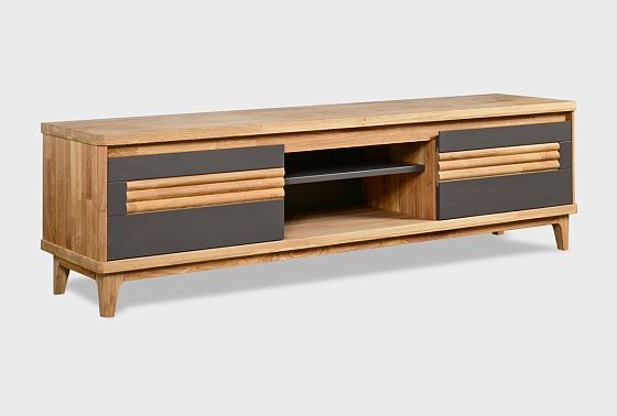 Тумба под ТВ "Уоллстрит" 170 (с нишей) массив дуба, МДФ 9