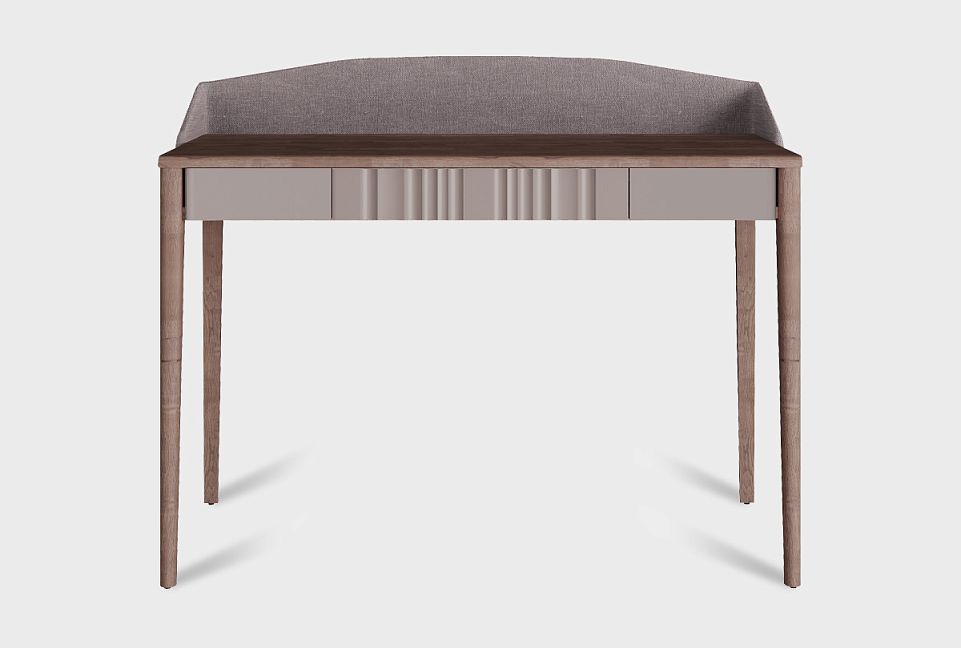 Стол туалетный "Меридиан" с декором (с мягким элементом); к-торфяной дуб, ф-мускат; Tiffany 2 Beige