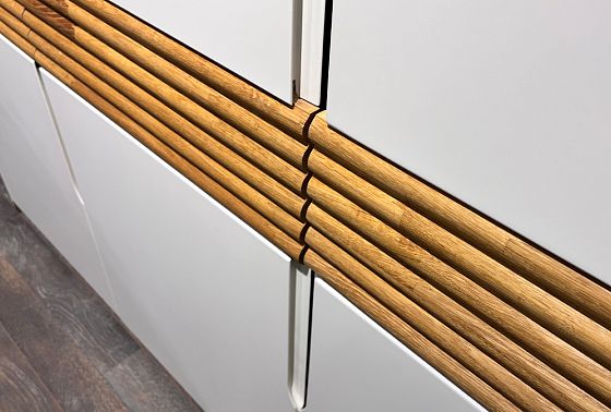 Шкаф для одежды 3-х дверный "Уоллстрит" массив дуба, МДФ 13